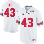 Men's NCAA Ohio State Buckeyes Darron Lee #43 College Stitched 2015 Patch Authentic Nike White Football Jersey PE20D27SA